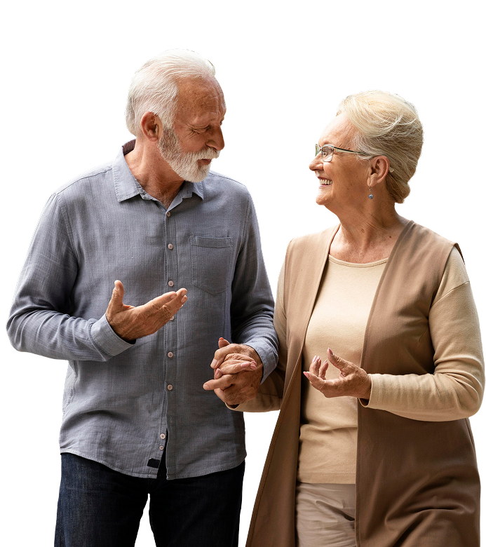 Happy elderly couple